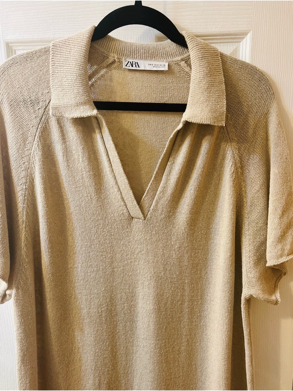 Zara Cream Polo Collar Maxi Dress - Picture 3 of 5